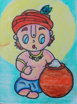 janmashtami pictures drawing