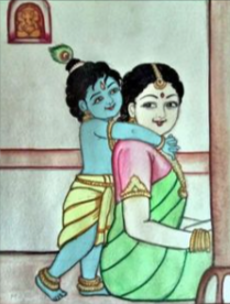 janmashtami images for drawing with colour