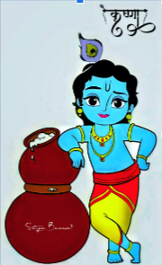 janmashtami picture drawing